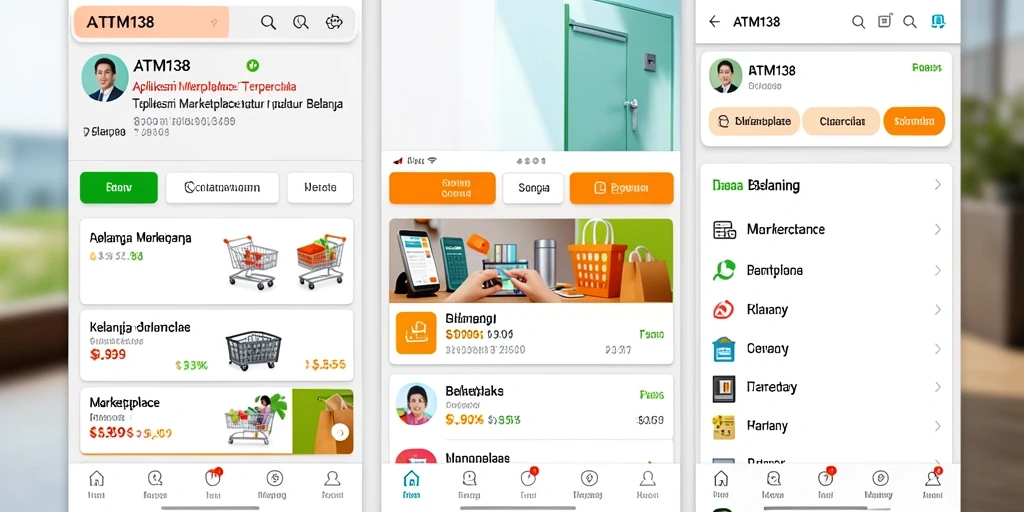 Antarmuka aplikasi ATM138 yang modern dan mudah digunakan.