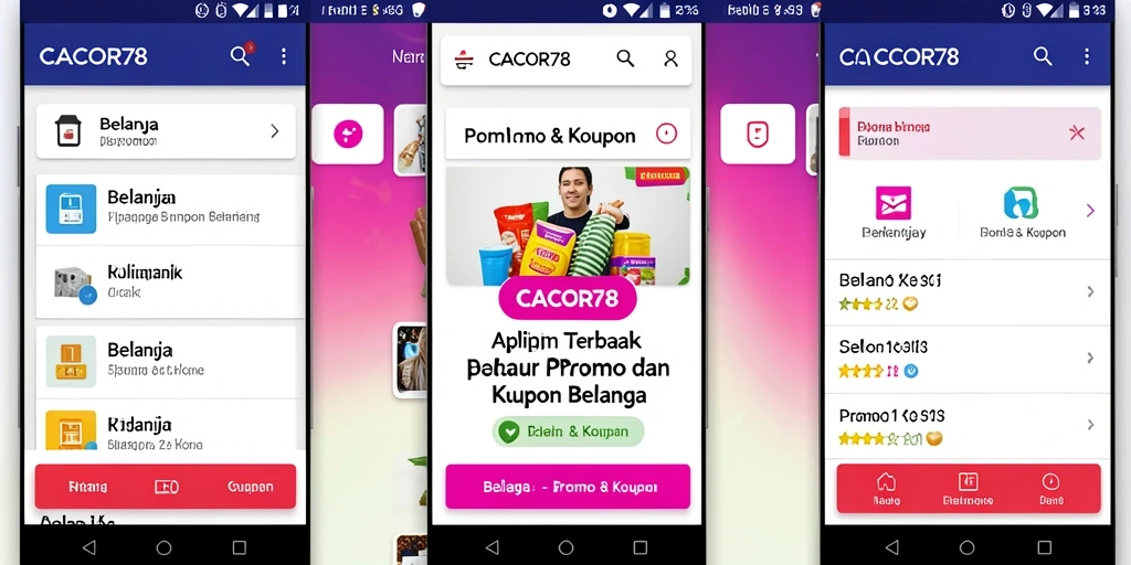 Tampilan antarmuka CACOR78 dengan berbagai kupon dan promo.