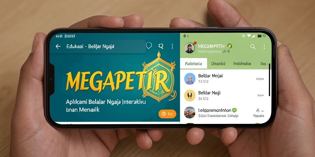 Tampilan antarmuka MEGAPETIR yang sederhana dan informatif untuk belajar ngaji.
