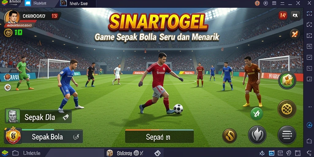 Tampilan antarmuka game Sepak Bola yang menarik dan intuitif.